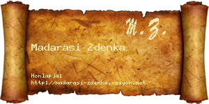 Madarasi Zdenka névjegykártya